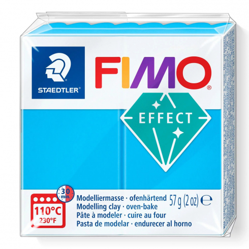 Fimo Effect Knete - Transparentfarbe blau, Modelliermasse 56g